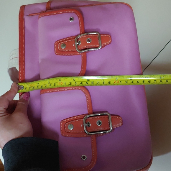 Coach Garden Pink Twill Large Shoulder Bag - Picture 14 of 17